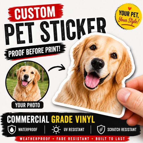 Custom pet sticker from photo - from,