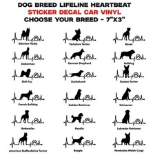 Dog Heartbeat Vinyl Decal Pet