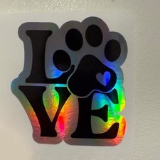 LOVE Paw Print Holographic