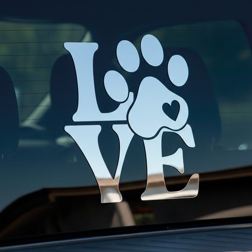 Paw print love car decal - paw,