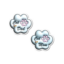 Cat Mom Cat Dad Vinyl Sticker